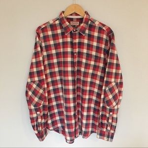 Thomas Pink Red/Blue Flannel Button Down, Size L